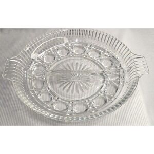 2 section relish dish Vintage Crystal Beautiful flawless‎ heirloom gift